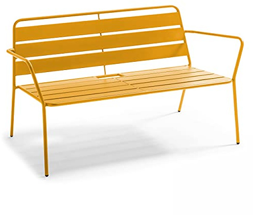 Oviala Gartensofa aus Metall, Gelb – Palavas