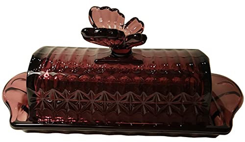 Burriera in Vetro - con Coperchio , Campana per Burro Rettangolare, Perfetto per Pietanze e Pic-Nic, Cucina-21x8.3x9.5cm