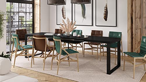 Mazzoni Design Esstisch Avari Tisch ausziehbar 140 bis 290 cm, Farbe:Schwarz matt