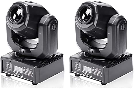 U`King 2pcs Moving Head LED Discolicht Partylicht DMX 512 RGBW Lichteffekte 8 Gobo 8 Farben 9/11 Kanäle für DJ Partybeleuchtung Licht