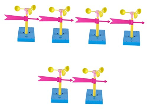 Toyvian 6 Juegos Veleta De Viento Anemómetro Veleta De Montaje Polvo Veleta De Bricolaje Juguete Cerebral Veletas para Cobertizos Pequeña Producción De Madera Alumno El Plastico