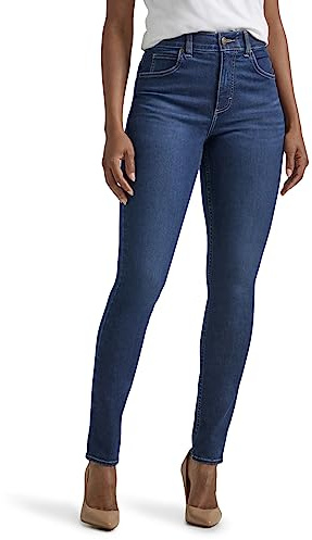 Lee Women's Ultra Lux Comfort with Flex Motion Skinny Leg Jean with Ever Fit Deepest Dark 12
