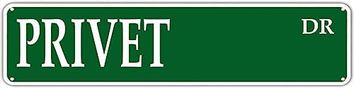 Classic Privet Dr Street Sign,Metal Road Sign For Indoor/Outdoor Use For Home Wall Bar (4X16 Inches)