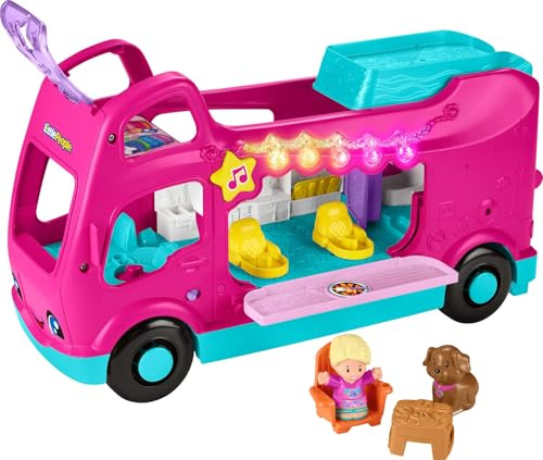 Little People Fisher-Price Barbie Little Dreamcamper RV Toddler Toy with Music and Lights for Pretend Play for Kids Ages 18 Months and Up