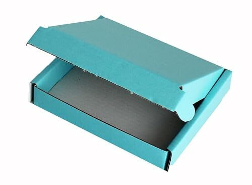 MEG4TEC 50 Pack Shipping Coloured Boxes A7/C7 Cardboard Large Letter PIP Mailing Gift Box (Light Blue, MINI C7 (10cm x 10cm x 2cm))