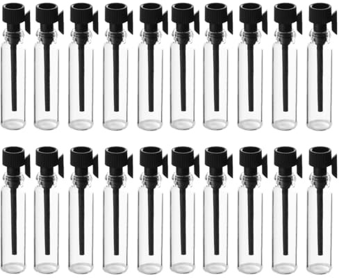 Healvian 100 Stück 1Ml Parfümflaschen Aus Glas Mit Schwarzer Pipette Nachfüllbare Tropfflaschen Leere Mini Glasbehälter Für Und Reise