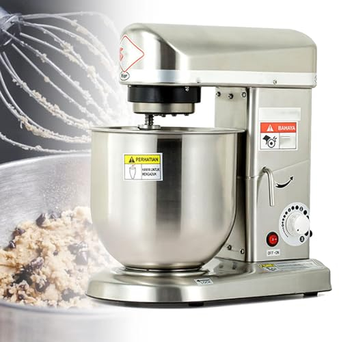Cashwise Electric Stand Mixer, 5L/7L/10L Commercial Food Mixer with Pulse Kitchen Multi-Function Mixer, 3 Speeds Tilt-Head Cake Mixer with Stainless Steel Bowl, Dough Hook, Whisk, Beater,5L