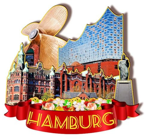 Orlaybar Hamburg Deutschland Dekorativer Magnet 3D Kühlschrank Stadt Reise Souvenir Touristengeschenke Handarbeit Handwerk Kühlschrankmagnet Heimdekoration -738