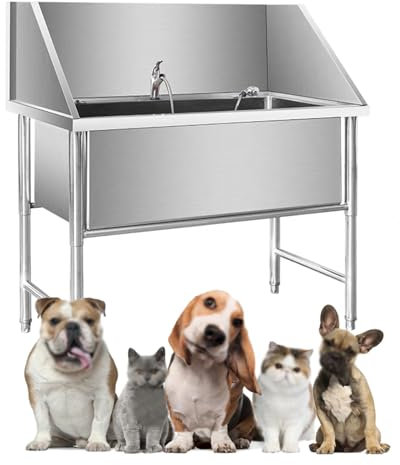 Professionelle Hundepflegewanne Hundebadewanne, professionelle kommerzielle Hundebadestation, Hundepflegewanne, professionelle Hundewaschstation aus Edelstahl, Hundebadewanne, Hundebadebecke