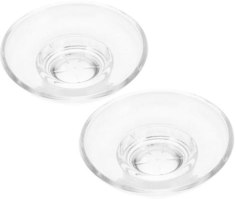 VOSAREA 2pezzi Portasapone Da Bagno in Vetro Trasparente Contenitore Per Sapone Da Doccia Scodella Autopulente Per Sapone Da Bagno Ciotola in Ceramica Per Immersione Mini Piatto Per Salse