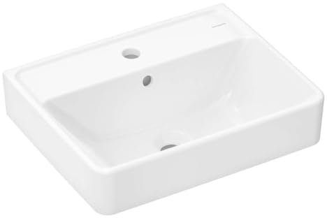 hansgrohe Xanuia Q Handwaschbecken, 1 Hahnloch, mit Überlauf, 500x390mm, weiß, 60131450