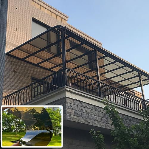 USFJATI Solido Lastre di Copertura in Policarbonato,Durevole Trasparente PC Pannello,Protezione UV,Serra Pannelli di Ricambio,Facile Tagliare,per Garage,Gazebo(Brown,2x3.3ft/60x100cm)