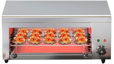 BDJSN 2000W Electric Cheese Melter, 20L Commercial Stainless Steel Cheesemelter Grill, 50-300℃ Adjustable Temperature Control, With Independent Oil Pan