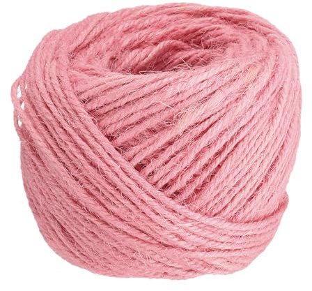 sourcing map 164 Feet Natural Jute Twine String,2mm Thin Garden Twine Rope Colored Plant String Cord for DIY Art Crafts Gift Wrapping Decoration Packing Gardening Plant Hanger,Pink