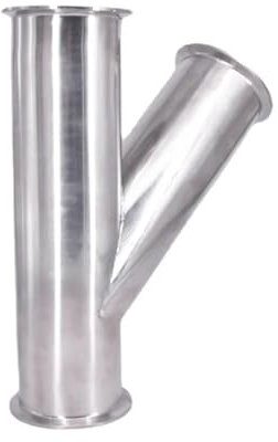 EZAGBPJK 19mm-108mm Pipe OD 1.5 2 3 4 Tri Clamp Oblique Y Shaped 3 Way SUS 304 Stainless Sanitary Fitting Spliter Homebrew Beer Wine Perfection(76mm OD K91mm)