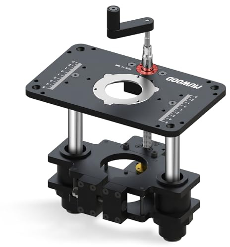 MUWOOD Router Lift, Precision Router Table Lift System, Durable Router Table Insert Plate, Router Lifts for Woodworking 69mm