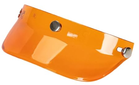 Okiyakusama Helm Visier Peak Ersatzteil 3 Snap Shade Protector, Universal 3 Snap Retro Helm Visor Helmvisier, Motorrad Helme Visor Windschutz Sonnenschutz, Universal für 3/4 Open Face Helme, Orange