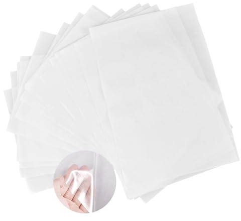 QINGZY Pack of 15 Double-Sided Iron-On Adhesive Film, A4 Transparent Ironing Fleece, Adhesive on Both Sides, Patch Adhesive for Fabric, Clothing, Appliques, Sewing, Repair, DIY Projects