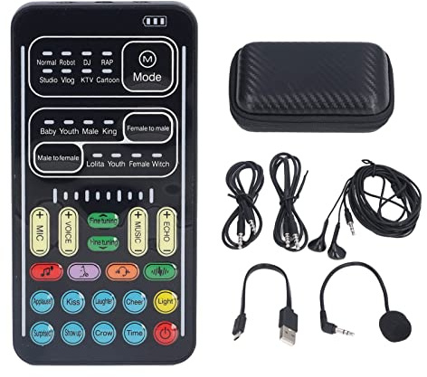 Cocoarm Ensemble de Modifications Vocales, 8 Modes Vocaux, I9 Multifonction Sound Carte for Game Anchor Recording Computer (version anglaise)