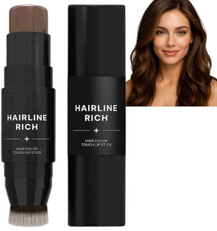 Root Touch Up Stick, stylo double extrémité avec pointe crayon et brosse douce, couvre instantanément les cheveux gris, correcteur racine imperméable hommes femmes (4# 1pcs)