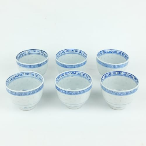 Générique Set di 6 tazze da tè cinesi vintage chicchi di riso, eleganza classica e senza tempo