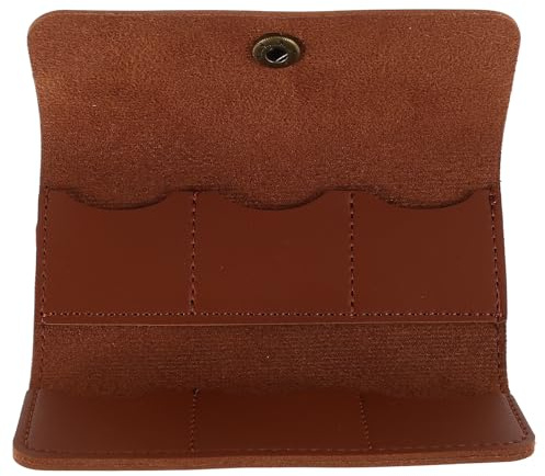 CORHAD Estuche para Púas de Guitarra Cuero Sintético Marrón Soporte Compacto para Almacenamiento de Plectros Compatible con Acústica Eléctrica Organizador Portátil para Músicos
