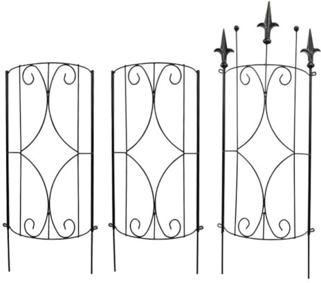 Opatiny Treillis en métal pour plantes grimpantes, support de grille en acier en forme de courbe pour lierre en pot et philodendron, utilisation intérieure et extérieure, noir