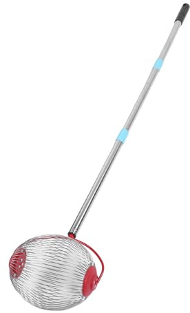 Eacam Edelstahl-Nusssammler, 3 Abschnitte, 112,9 cm, Multifunktionaler Eichelpflücker, Roller, Pekannüsse, Walnüsse, Im Freien (S)