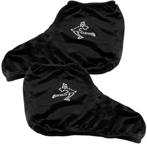 Vaguelly Copriscarpe da Pattinaggio in Poliestere Nero, 1 Paio Design Aderente e Supporto Extra per Pattini da Ghiaccio e Roller Skating