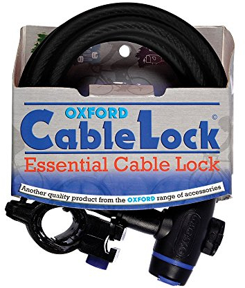 Oxford OF246 Cable Bike Lock-Black, Set of 2 Pieces
