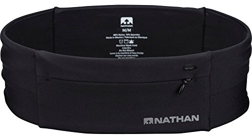 Nathan Zipster Running Belt.Bounce Free Waist Pack. Pockets with Zippers. Runners Fanny Pack. Fits All iPhones, Android, Samsung etc. for Men and Women