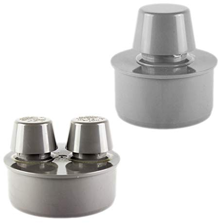 HT Rohrbelüfter Rohr Außendurchmesser Steck-Ende 110mm 11cm DN110 für HT Muffe mit Dichtung Belüftung Ventil Abwasser Kanalrohr Abfluss Leitung WC Kunststoff PP grau