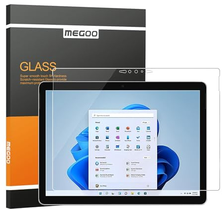 MEGOO Displayschutzfolie für Surface Go 4/3/2 10,5 Zoll (Version 2023), Premium gehärtetes Glas/Kratzfestigkeit/keine Blasen/HD klares/Stärke 9H Schutzfolie (2067/1901 Model)