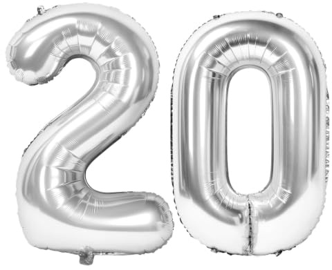Siumir Zahlenballons Silber Number Folienballons Zahl 18 Riesenzahl Luftballons für Geburtstag, Hochzeit, Jubiläum Party Dekoration