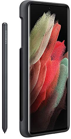 Samsung Silicone Smartphone Cover EF-PG99P with S Pen for Galaxy S21 Ultra/Galaxy S21 Ultra 5G Mobile Phone Case, Silicone Protective Case, Shockproof, Slim and Grippy, Black