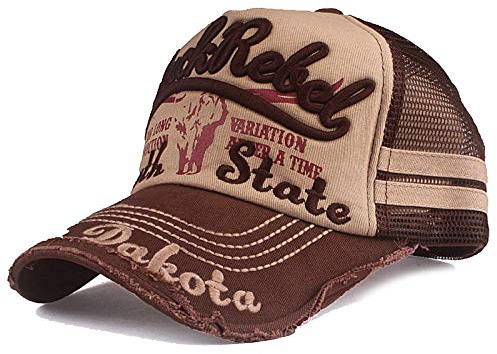Trucker Mesh Baseballcap Black Rebel Western Distressed Vintage Retro Sommer Cap