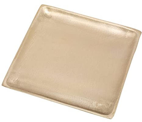 NKlaus Assiette carrée 9x9 cm Laiton Massif Or sous-Assiette décoration Bougies photophores Bougies Bouts de Bois baptême Mariage Communion 10530