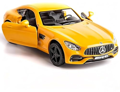 RMZ Stadt 1:36 Maßstab Druckguss Legierung Auto Modell AMG GTS Auto Modell Spielzeug Pull Back Fahrzeuge Spielzeugauto für Kleinkinder Kinder Jungen Mädchen Geschenk (gelb)