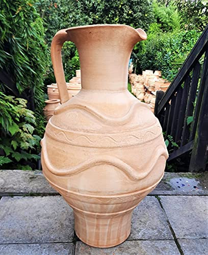 Paylina Cretan Greek Terracotta Feature Jug by Artisan Cabin - Extra Large 87cm high X 54cm dia - Handmade in Crete - Guaranteed Frost Proof - UK Seller - £450.00