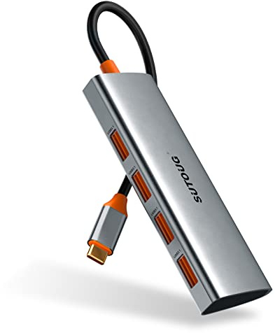 SUTOUG Hub USBC 4 en 1, Adaptador USBC, Adaptador USBTipo C a USB3.1 Hub con SuperSpeed 10Gbps para MacBook Pro/Air, iMac, Surface, XP y más Dispositivos Tipo C, Gris, ST-HB031