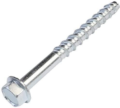 AERZETIX - C57364 - Juego de 5 Tornillos para hormigón cabeza hexagonal con brida Ø10x100mm - fijación directa sin taco - para llave de 6 lados 13mm - en acero - para renovación construcción