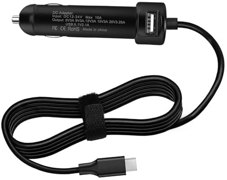 FLGAN 65W USB-C Autoladegerät Netzteil für Dell Latitude 5420 3520 5520 5400 5401 9420 9520 7420 7410 5310 2in1 Inspiron 14 7490 13 7390 7306 15 7590 Reise-Adapter