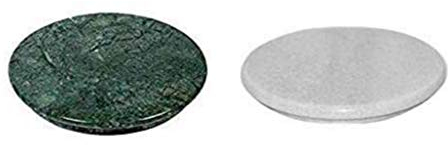 Indian Collectible - Mattarello in marmo, per chakla e legno Belan/marmo, 22,9 cm (bianco e verde, confezione da 2)
