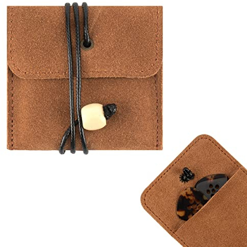 Musiin Gitarrenplektrumhalter aus hochwertigem Rindsleder, Tasche für Gitarrenplektrenhalter, Plektrumtasche, Geschenk für Gitarrenspieler (Vintage Brown)