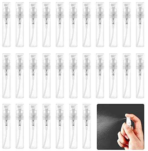 LANSKYLAN 80 Pezzi Mini Flaconi Spray da 3ml Bottiglia di Profumo di Plastica Flacone di Nebulizzatore di Profumo Mini Flaconi Spray Vuoti Trasparenti per Profumi Oli Essenziali e Lozioni per Viaggi