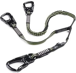 Crewsaver Crewline Pro Safety Line Dreifachhaken, elastisch, für Boot und Segeln, leicht, Schwarz