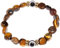 Jewboo Evil Eye Beaded Bracelets Tumbled Stones and Crystals Wealth Stretch Bracelet for Women Men Protection and Prosperity Jewelry Amulet Good Luck Gifts Unisex (Tiger's Eye)