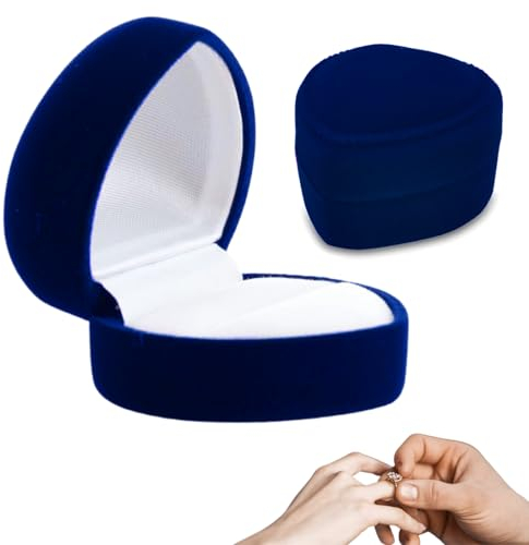 NHPY 1 Articolo Porta Anelli Donna, Scatola per Anello,Scatola Anello Porta Anelli matrimonioAstuccio Cofanetto per Matrimonio Anelli, Scatola San Valentino, Anello di Fidanzamento（Blu）