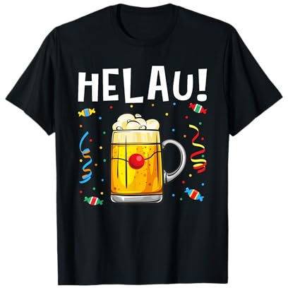 Karnevalskostüm Karneval Kostüm Bierglas Clownsnase Helau T-Shirt