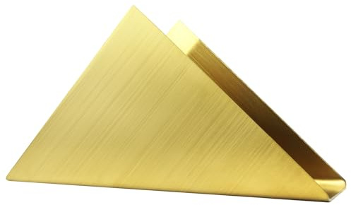 Moderno servilletero dorado cepillado para mesa, pequeño soporte de servilletas de cóctel de acero inoxidable, dispensador vertical minimalista de papel para cena, cocina, al aire libre, bar, fiesta y